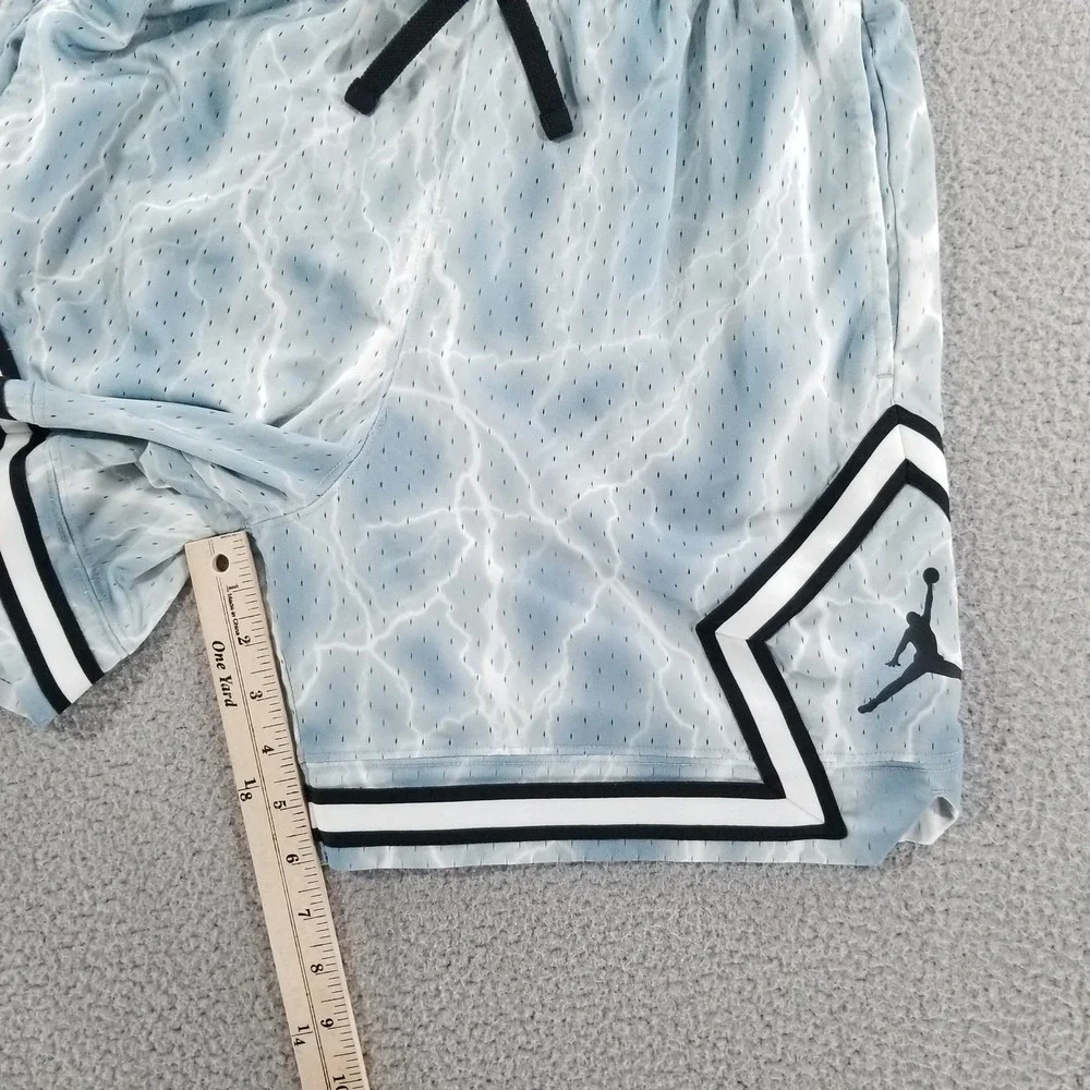 Nike Jordan Shorts Mens Medium Blue Diamond Lightning Basketball Athletic Gym